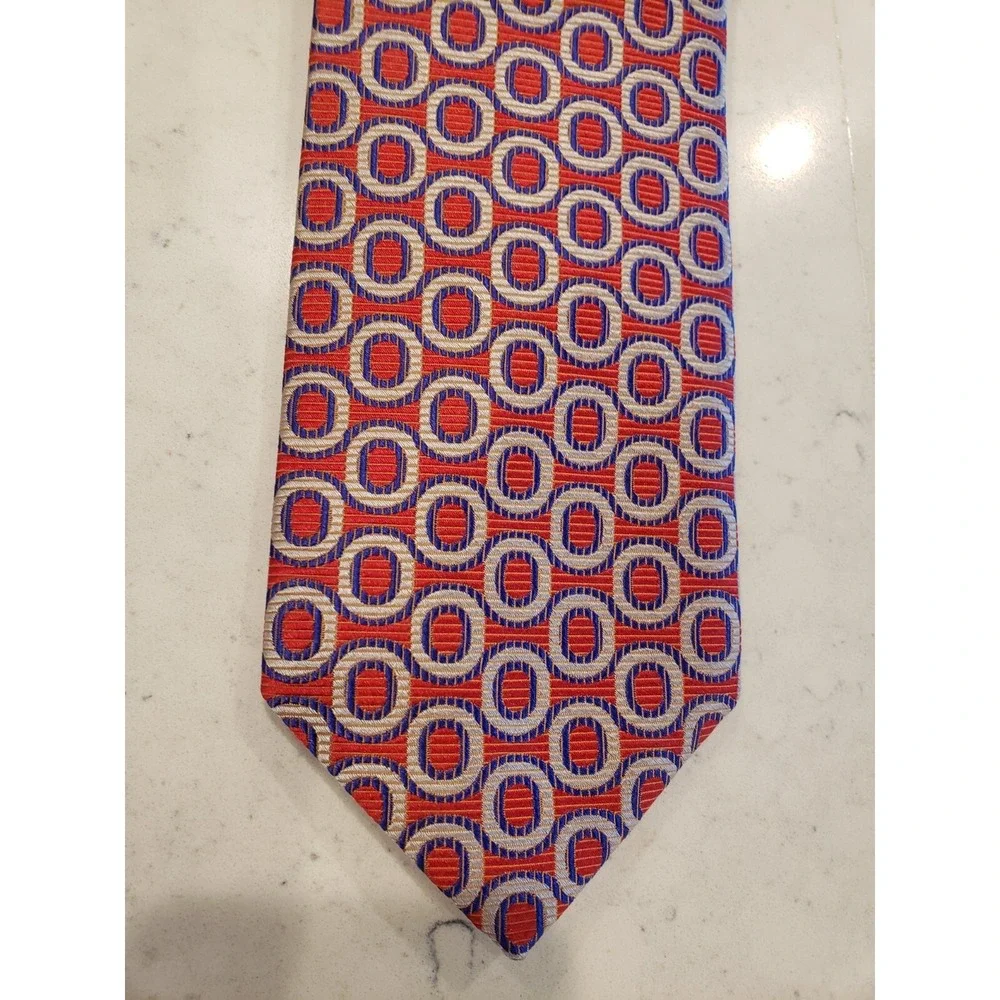 ROBERT TALBOTT Best of Class Mens Silk Necktie‎ Designer, red w/ circles print